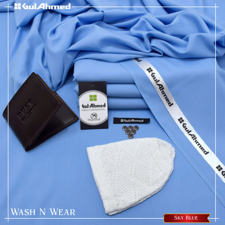 Gorgeous Ramadan Bundle Gul Ahmad Wash Wear Sky Blue