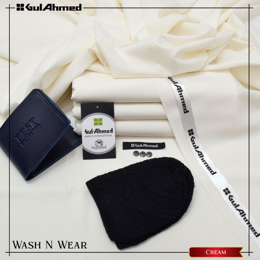 Gorgeous Ramadan Bundle Gul Ahmad Wash Wear Cream