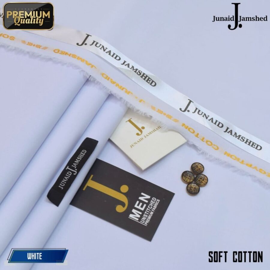 Junaid Jamshed Premium Soft Cotton Summer Collection - White