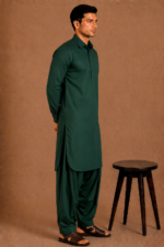 Kasturi Wash Wear Premium Fabric | Bottle Green - Image 2