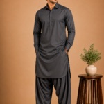 Kasturi Wash Wear Premium Fabric | Charcoal Grey