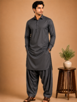 Kasturi Wash Wear Premium Fabric | Charcoal Grey