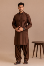 Kasturi Wash Wear Premium Fabric | Chocolate Brown