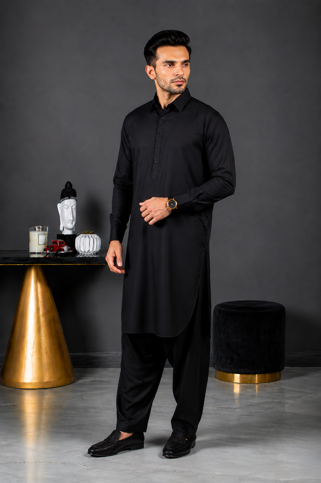 dark black (2) Maharaja Suiting | Warm Black - Image 1