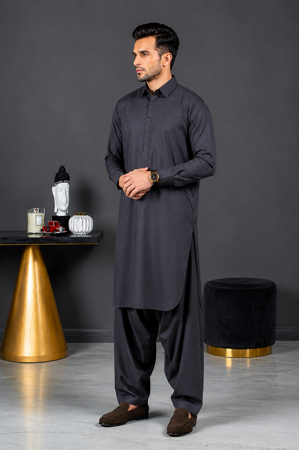 dark grey (3) Maharaja Suiting | Charcoal Grey - Image 1