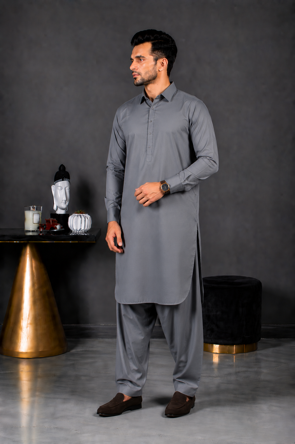 grey (3) Maharaja Suiting | Grey - Image 1