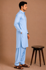 Kasturi Wash Wear Premium Fabric | Sky Blue - Image 2