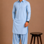 Kasturi Wash Wear Premium Fabric | Sky Blue