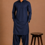 Kasturi Wash Wear Premium Fabric | Navy Blue