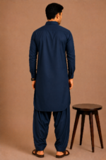 Kasturi Wash Wear Premium Fabric | Navy Blue - Image 3