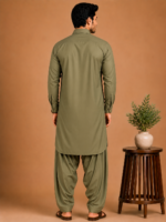Kasturi Wash Wear Premium Fabric | Olive Green - Image 3