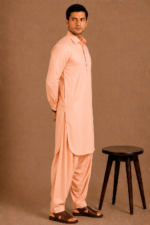 Kasturi Wash Wear Premium Fabric | Peach - Image 2