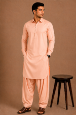 Kasturi Wash Wear Premium Fabric | Peach