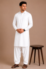 Kasturi Wash Wear Premium Fabric | White