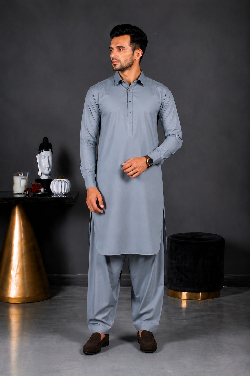 steal grey (2) Maharaja Suiting | Steal Grey - Image 1