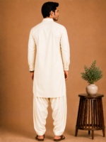 Kasturi Wash Wear Premium Fabric | Cream - Image 3