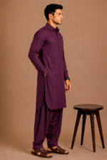 Kasturi Wash Wear Premium Fabric | Plum - Image 2