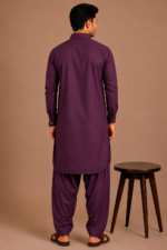 Kasturi Wash Wear Premium Fabric | Plum - Image 3