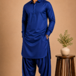 Kasturi Wash Wear Premium Fabric | Royal Blue