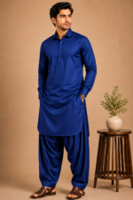 Kasturi Wash Wear Premium Fabric | Royal Blue
