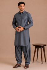 Kasturi Wash Wear Premium Fabric | Steal Grey