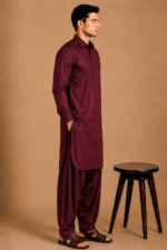 Kasturi Wash Wear Premium Fabric | Wine - Image 2